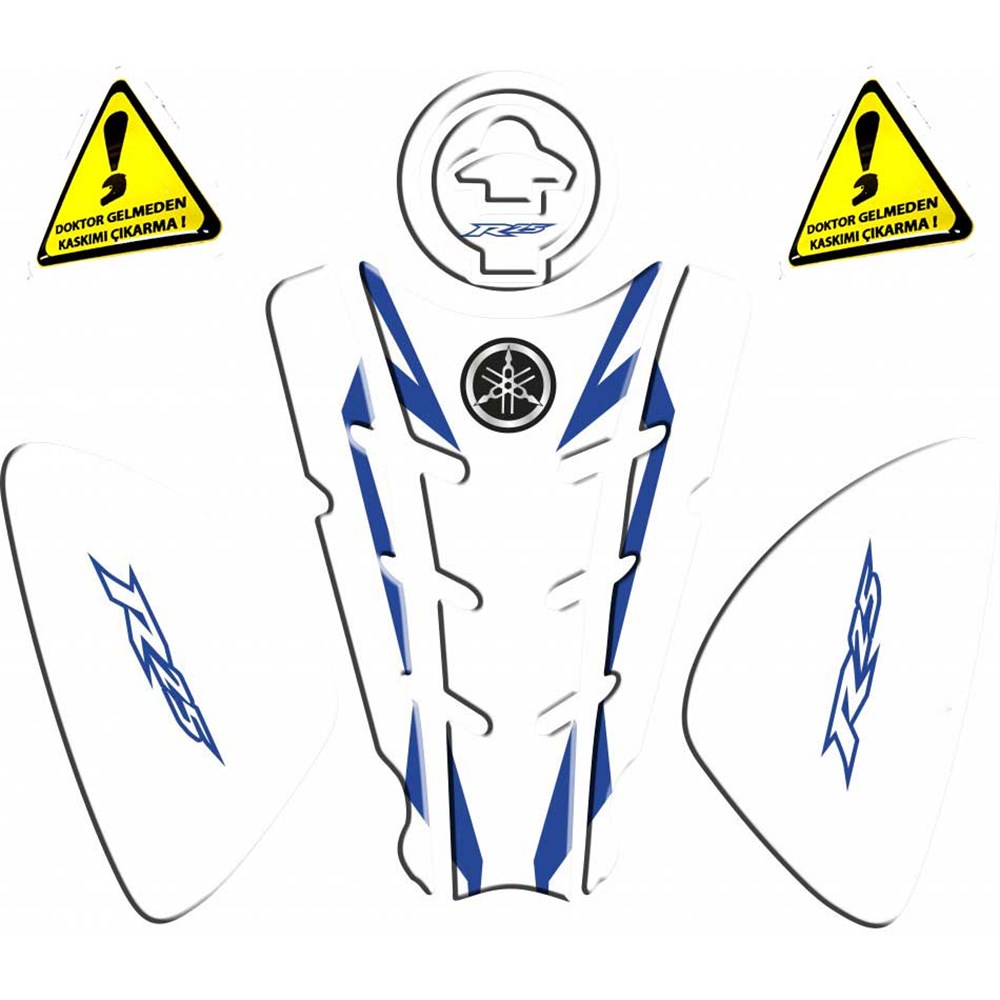 YAMAHA YZF-R25 3LÜ SET TANK PAD DEPO PAD YAN PAD MAVİ - BEYAZ
