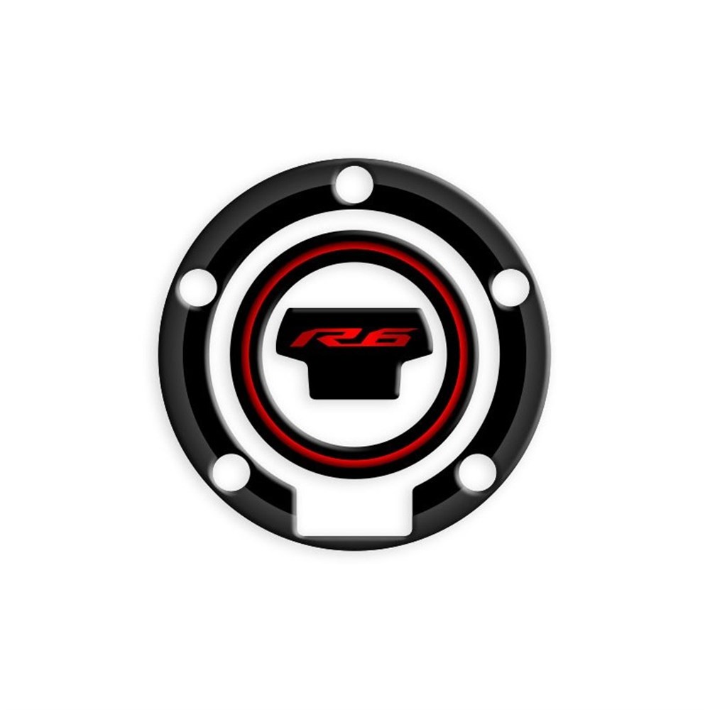 Yamaha YZF R6 Siyah Kırmızı Depo Kapağı Pad