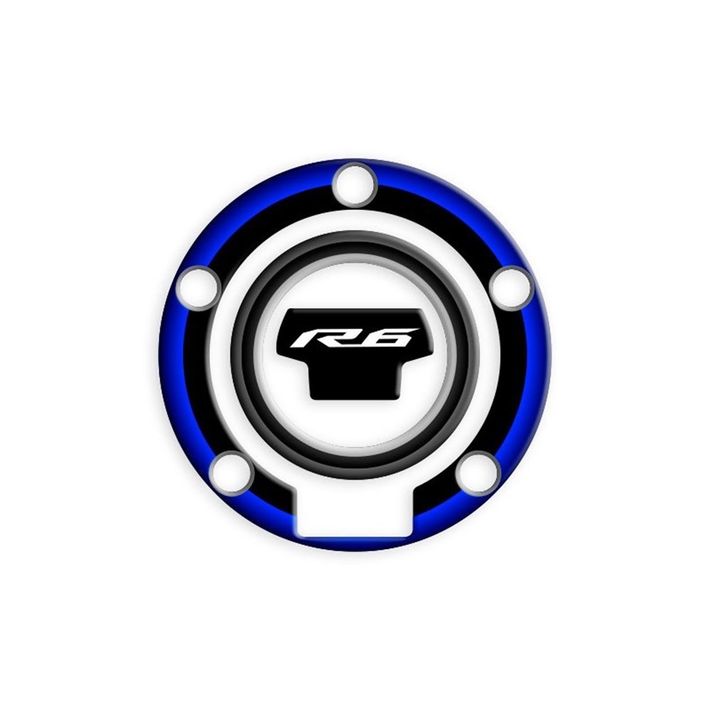 Yamaha YZF R6 Siyah Mavi Depo Kapağı Pad