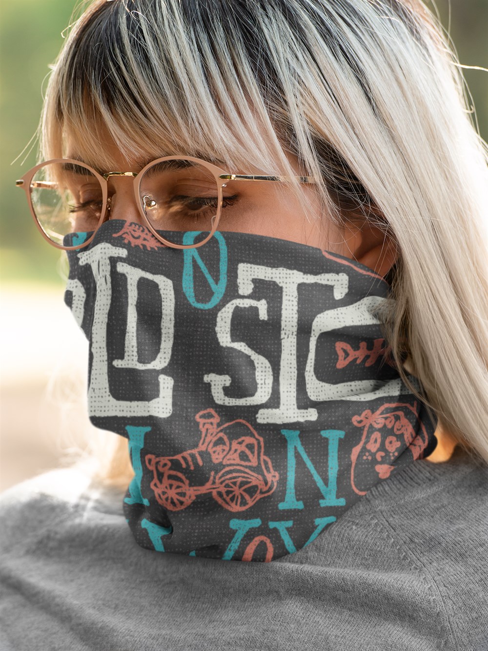 Yazı Desenli Bandana