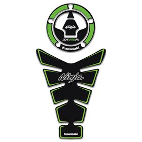 Kawasaki NİNJA ZX 250 R Tank Pad Depo Kapak Pad Set Siyah Yeşil