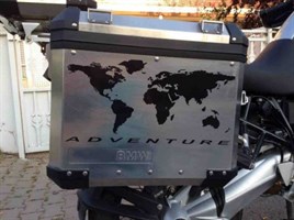 Motosiklet Yan Çanta Dünya Haritası Sticker