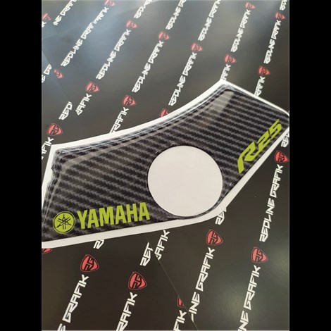 Yamaha R25 Night Flou Sarı Yazılı Karbon Mesnet Pad Gidon Pad