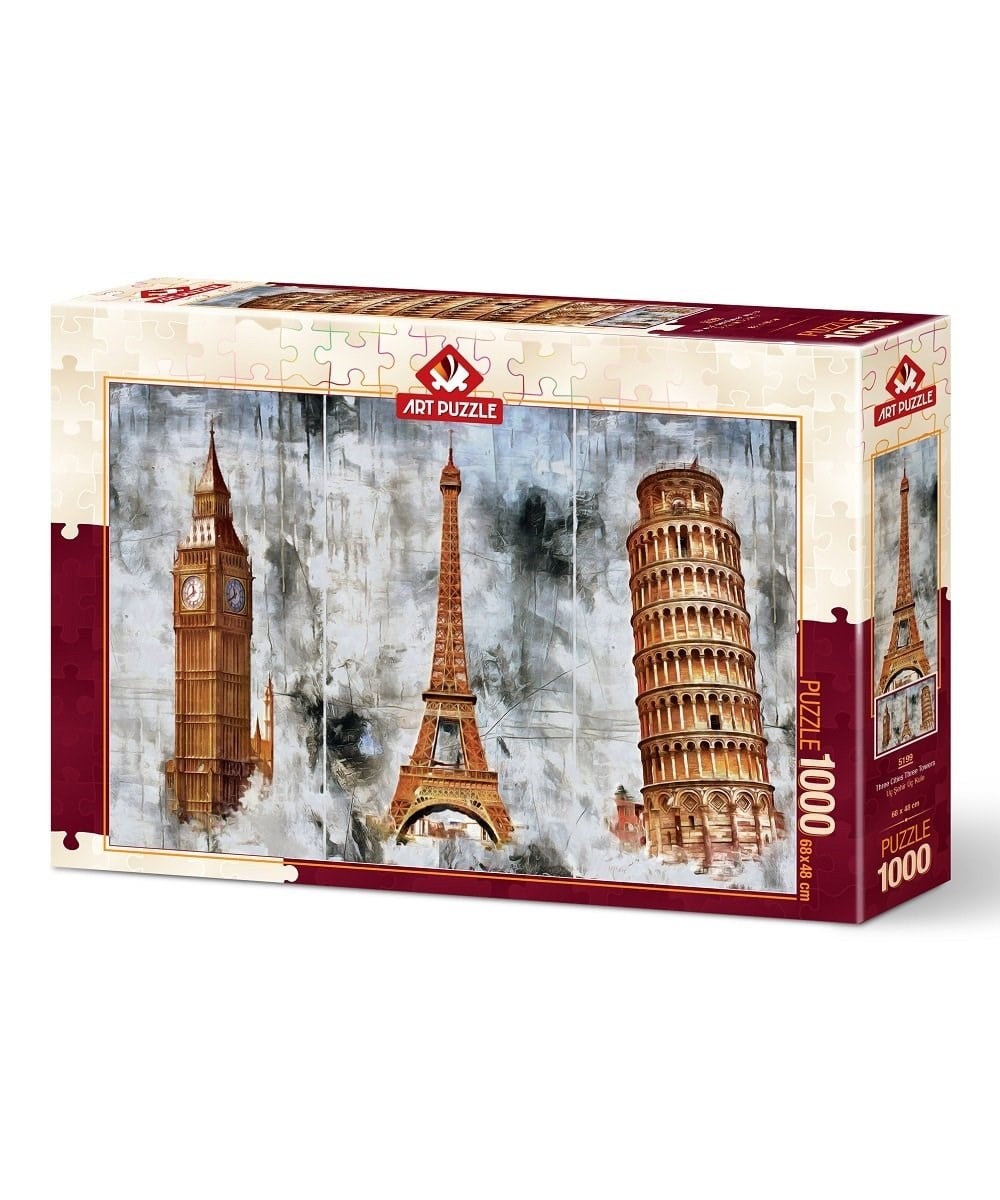 1000 Parça Puzzle, ART PUZZLE, Art Puzzle Üç Şehir Üç Kule :1000 Parça Puzzle 5199