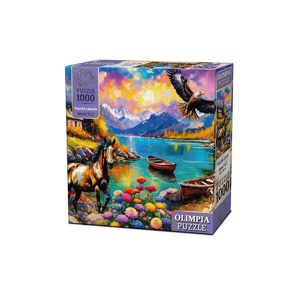1000 Parça Puzzle, KS GAMES, Peaceful Lakeside Olimpia Puzzle 1000 Parça 15003