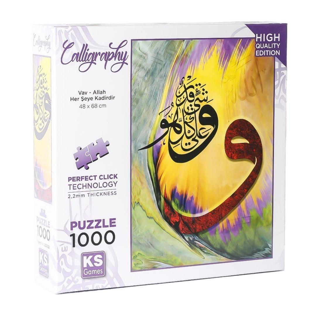 1000 Parça Puzzle, KS GAMES, Vav - Allah Her Şeye Kadirdir Puzzle 1000 Parça 20732