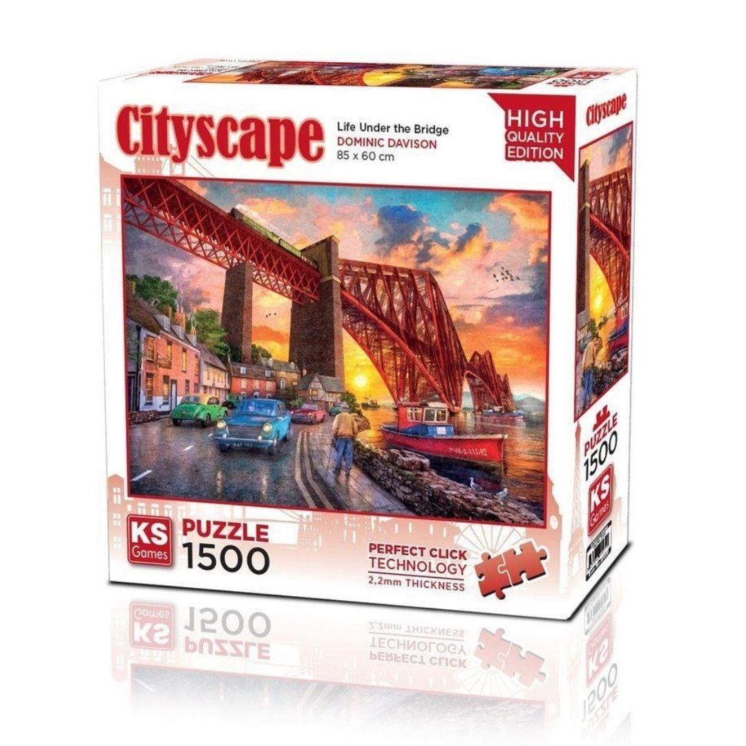 1500 Parça Puzzle, KS GAMES, Forth Bridge At Sunset Puzzle 1500 Parça 22039