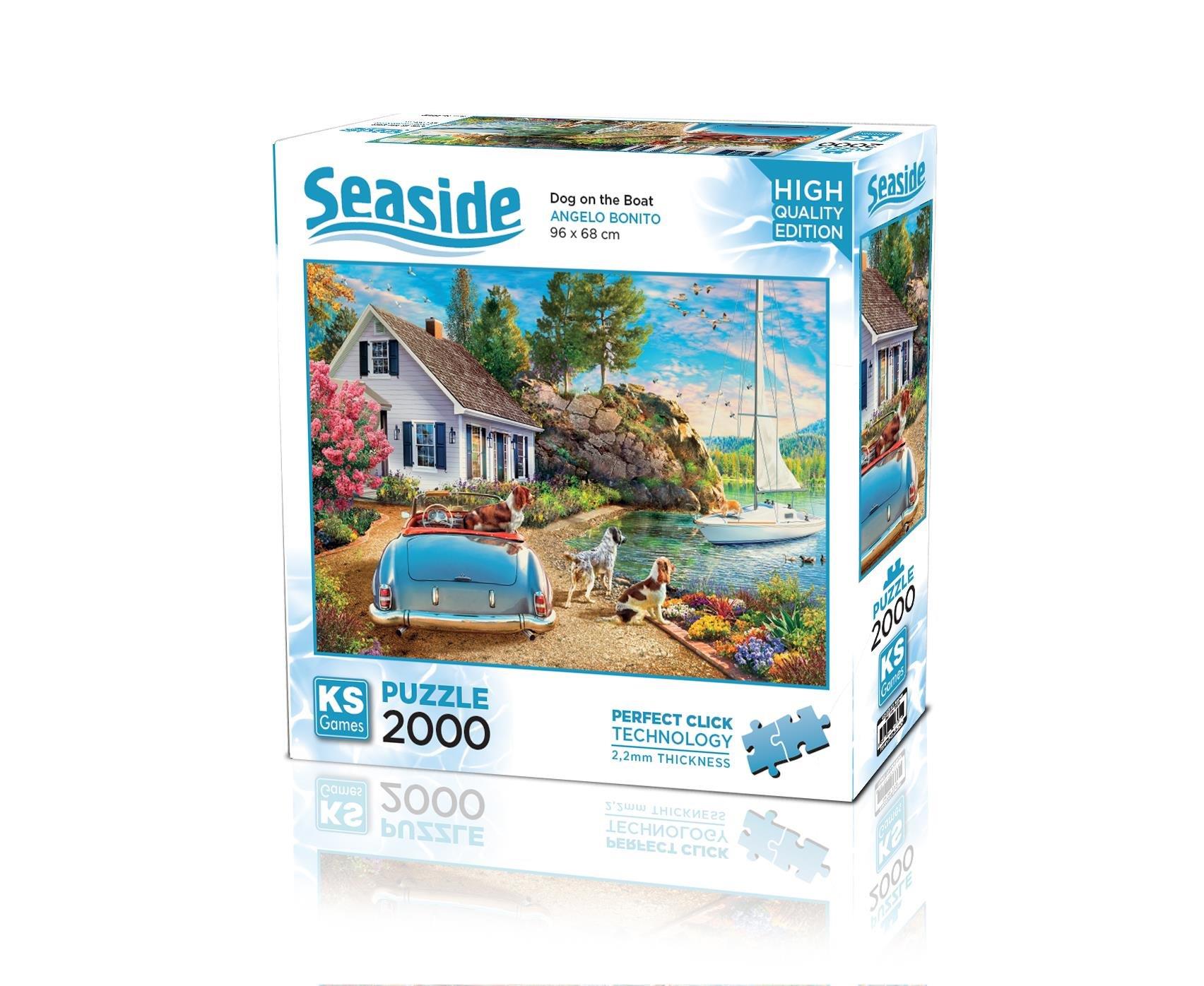 2000 Parça Puzzle, KS GAMES, Dog on The Boat Puzzle 2000 Parça 22537