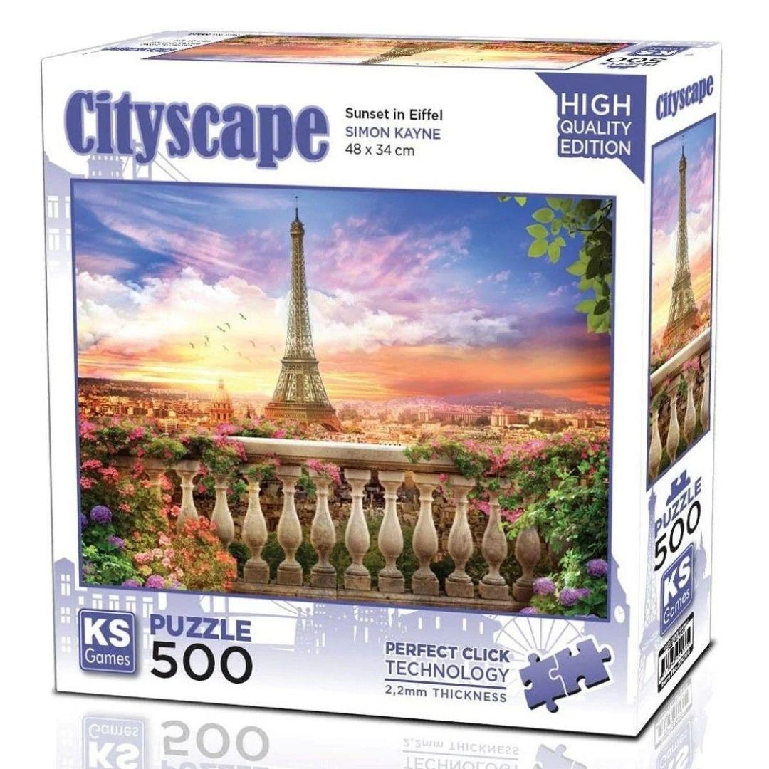 500 Parça Puzzle, KS GAMES, Sunset in Eiffel Puzzle 500 Parça 20066