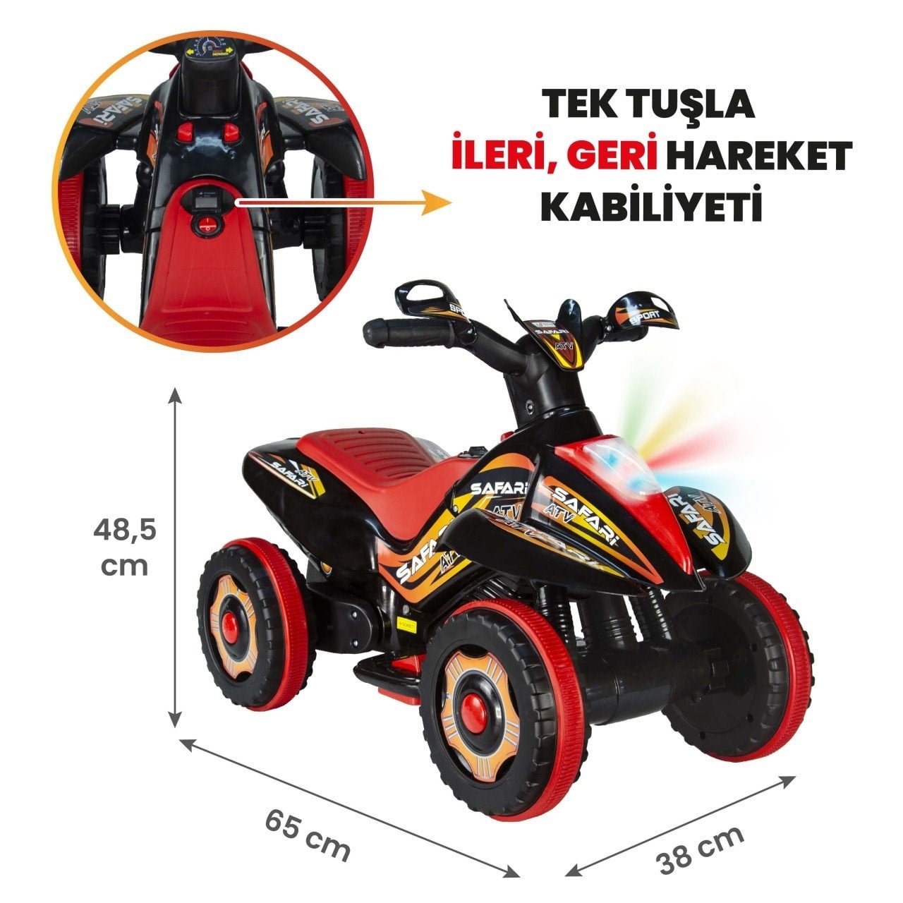 Akülü Arabalar, UJ TOYS, Uj Toys Safari ATV Siyah