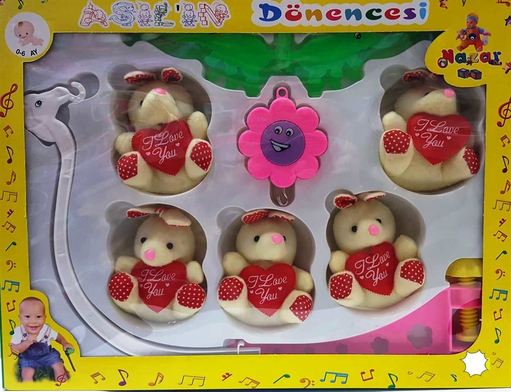 Asil'in Müzikli Dönencesi Krem Peluş Tavşan'lı