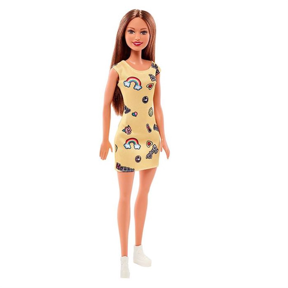 Barbie Şık Barbie Sarı Elbiseli FJF17