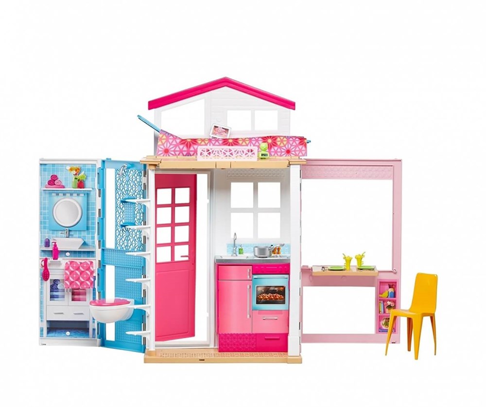 Barbie'nin Portatif Oyuncak Tek Katlı Evi DVV47
