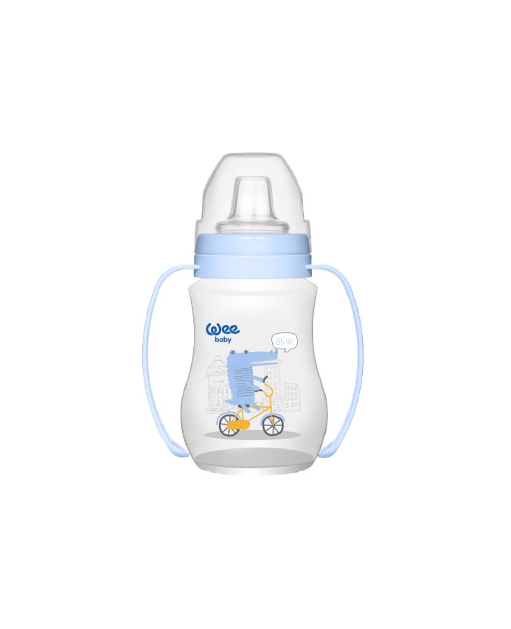 Bardaklar, WEE BABY, Wee Baby Akıtmaz Kulplu PP Antikolik Bardak 250 ml 754 Mavi