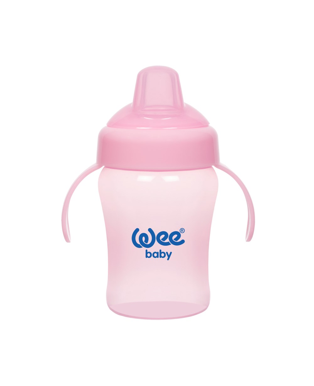 Bardaklar, WEE BABY, Wee Baby Colurful Akıtmaz Kulplu Antikolik Bardak 240 ml 775 Pembe