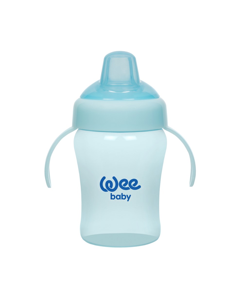 Bardaklar, WEE BABY, Wee Baby Colurful Akıtmaz Kulplu Antikolik Bardak 240 ml 775 Mavi