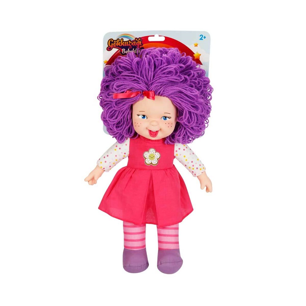 Bez Bebekler, Sunman, Gökkuşağı Bebekleri Dolgu Bebek 45cm 23464 Mor Saçlı