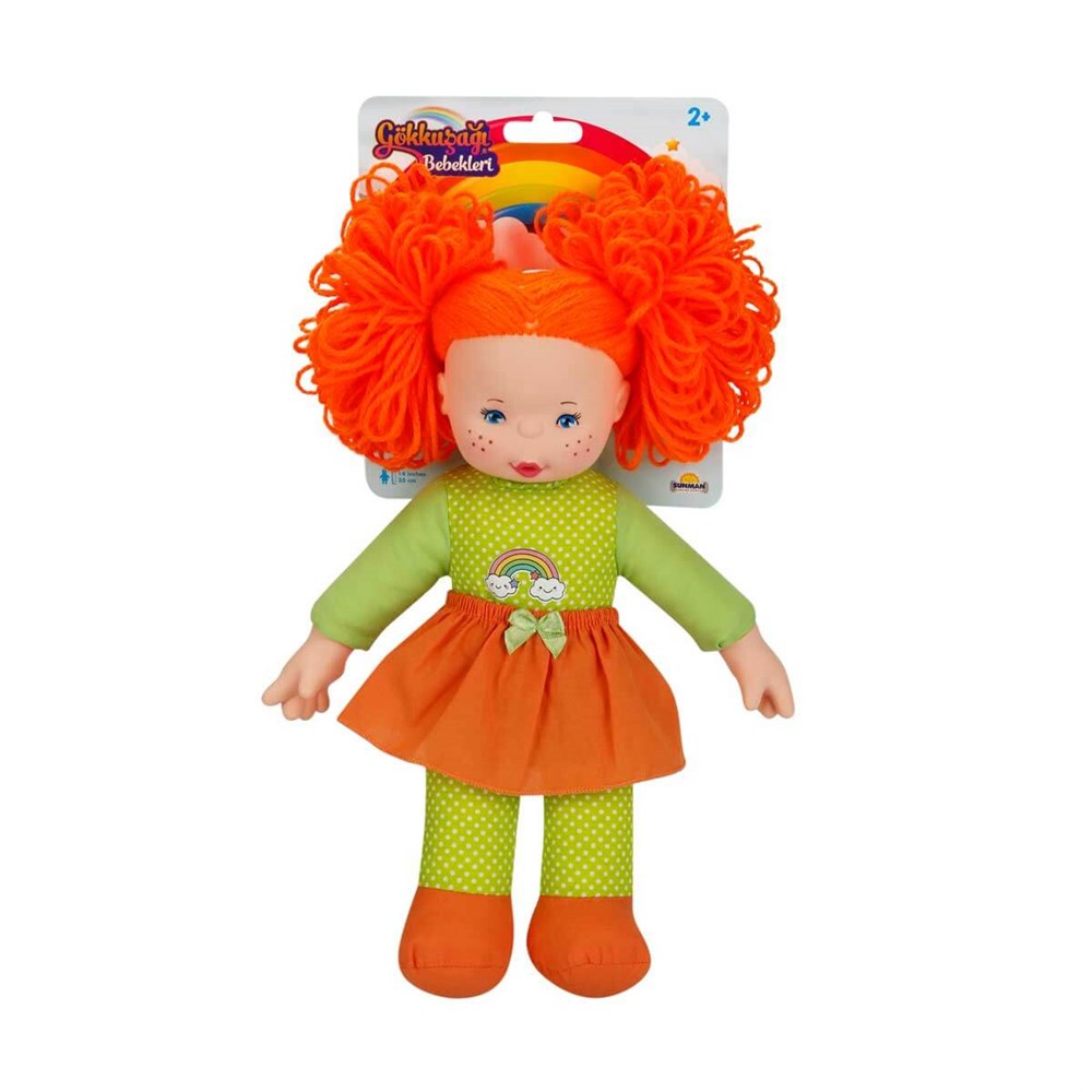 Bez Bebekler, Sunman, Gökkuşağı Bebekleri Dolgu Bebek 35cm 23457 Turuncu Saçlı