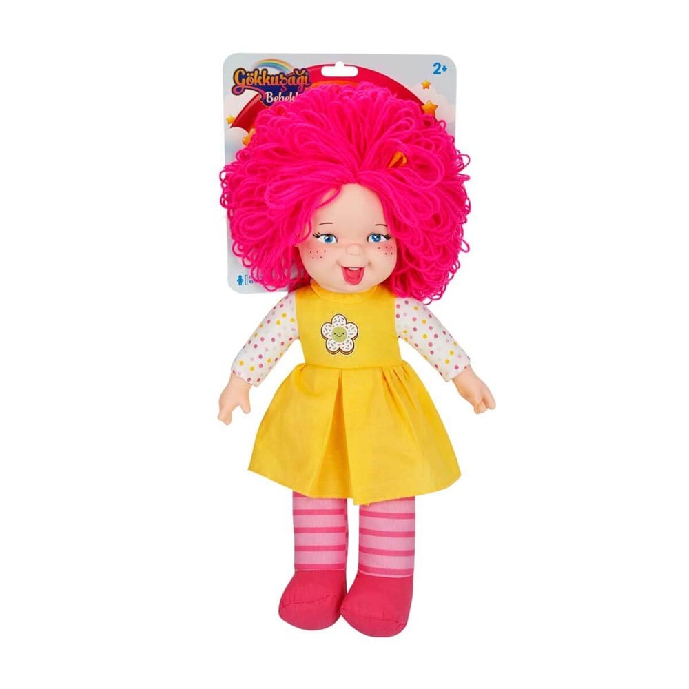 Bez Bebekler, Sunman, Gökkuşağı Bebekleri Dolgu Bebek 45cm 23464 Pembe Saçlı