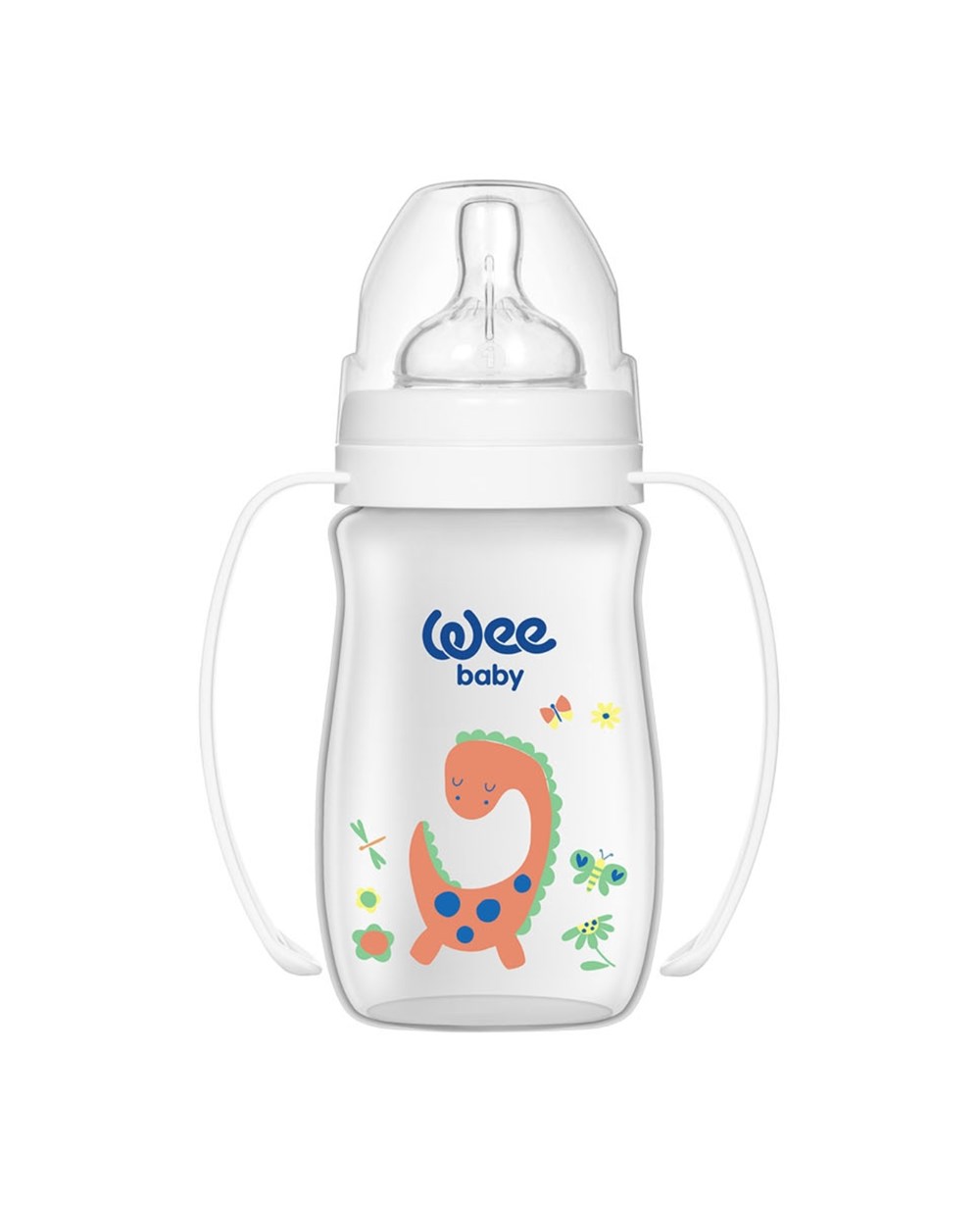 Biberon, WEE BABY, Wee Baby Klasik Plus Geniş Ağızlı Kulplu PP Biberon 250 ml 01381 Beyaz