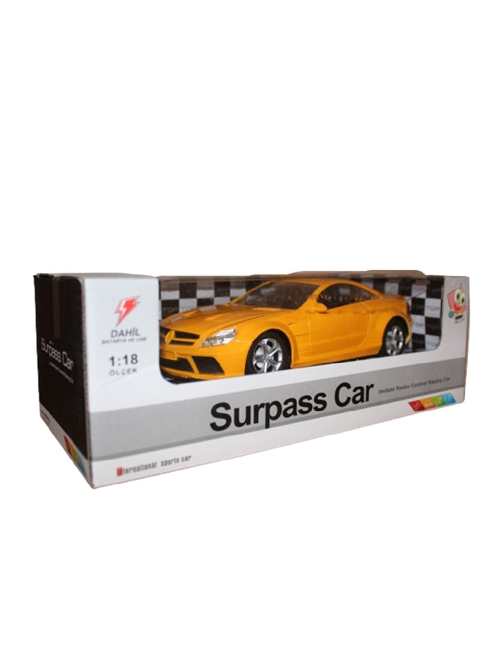 Breadcrumbut, BİRCAN, 1:18 Uzaktan Kumandalı Şarjlı Spor Araba Sarı 458 97273