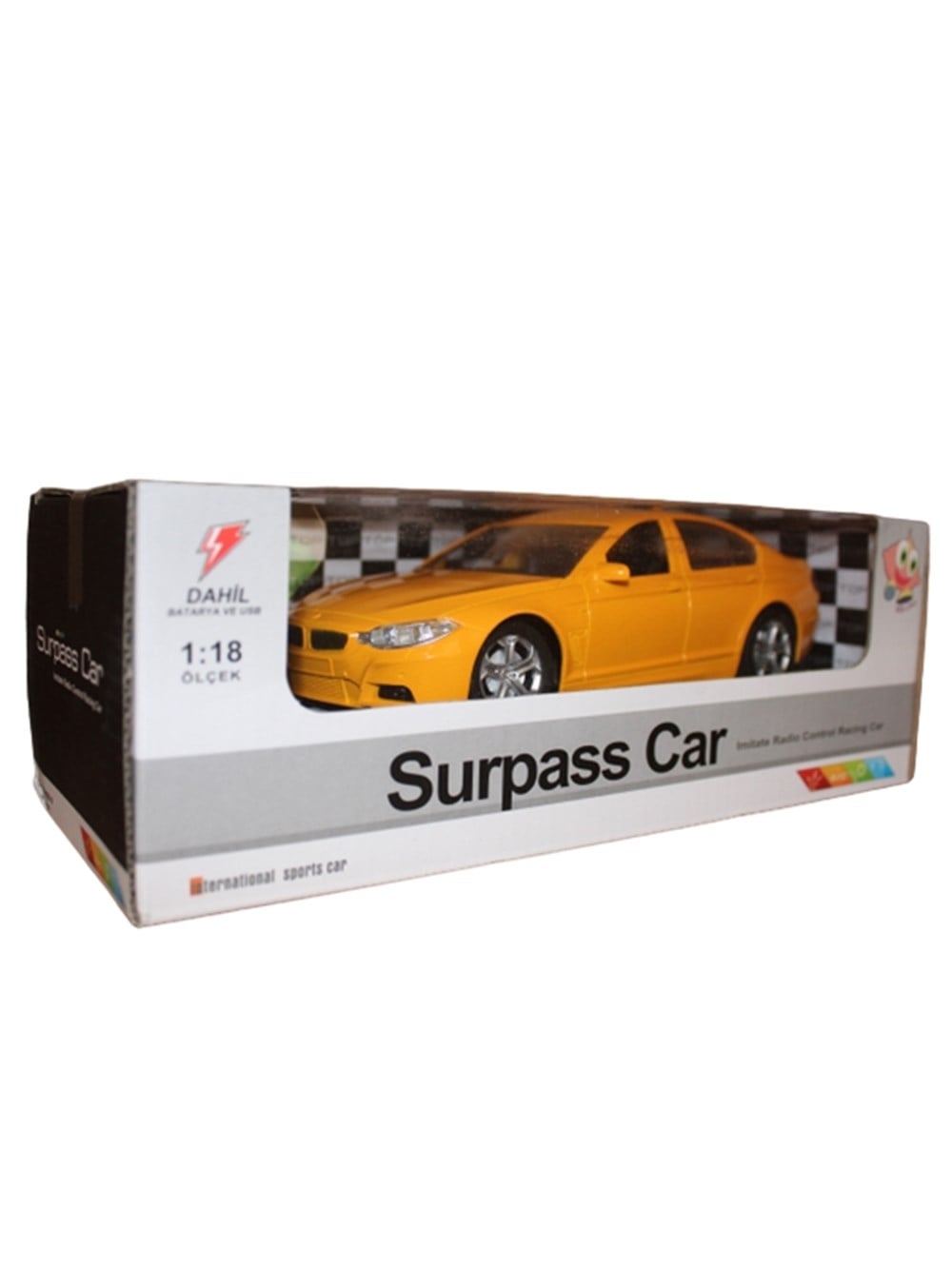 Breadcrumbut, BİRCAN, 1:18 Uzaktan Kumandalı Şarjlı Spor Araba Sarı 458 97273