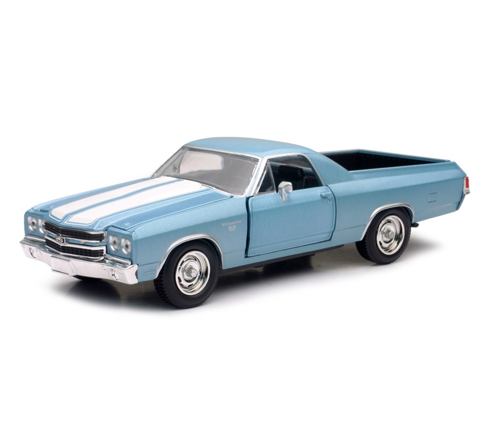 Breadcrumbut, Sunman, 1:25 Muscle Model Araba 18539 1970 Chevrolet El Camino SS - Mavi Beyaz