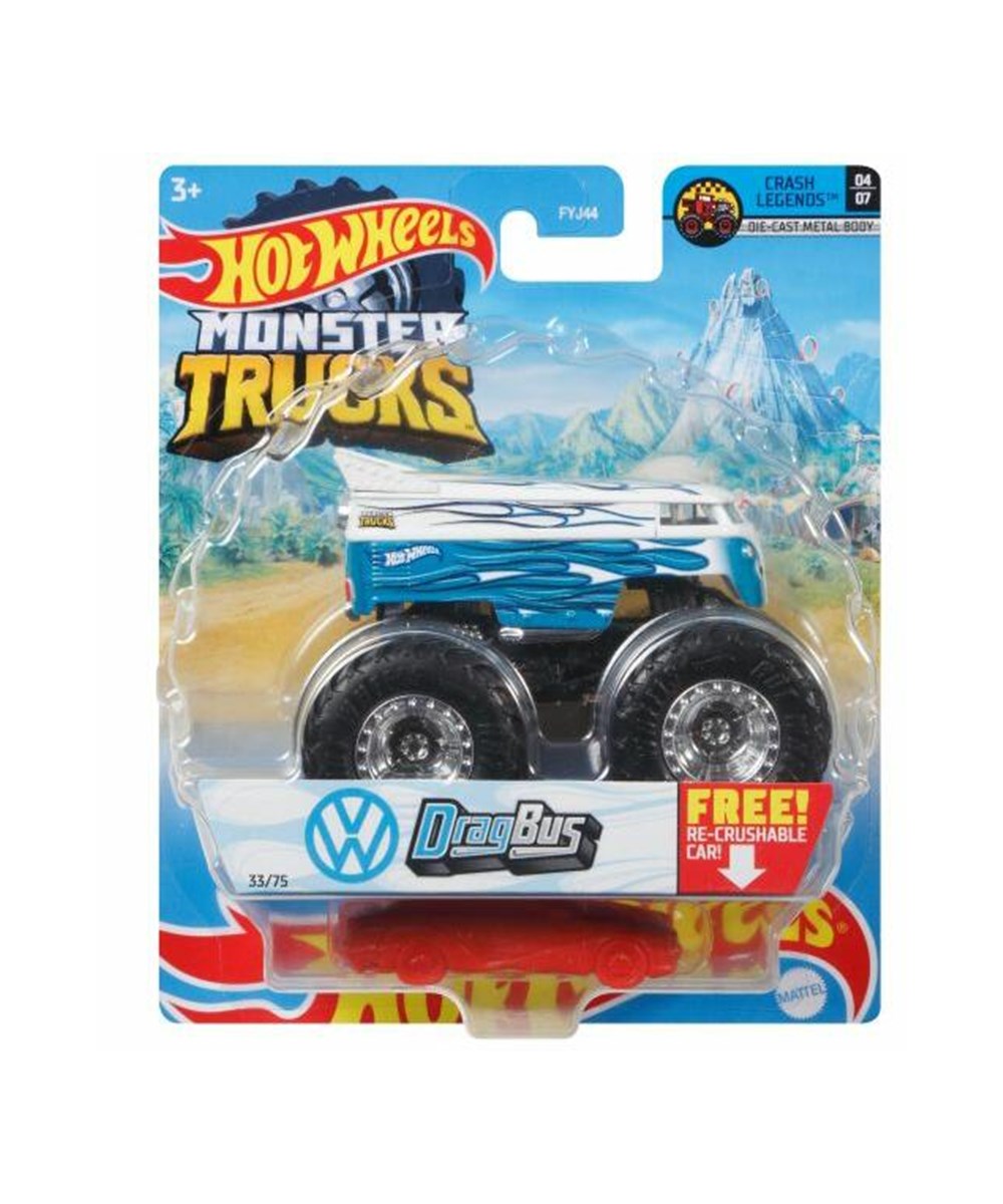 Breadcrumbut, Hot Wheels, 1:64 Hot Wheels Monster Trucks Araba FYJ44 GWJ92 GRAG BUS