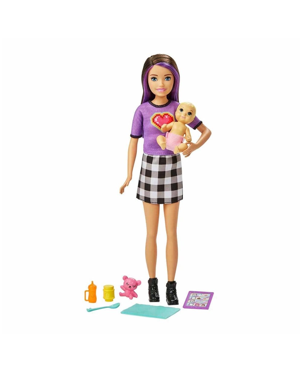 Breadcrumbut, Barbie, Barbie Bebek Bakıcısı Skipper Oyun Seti GRP10 GRP11 Esmer Mor Saçlı