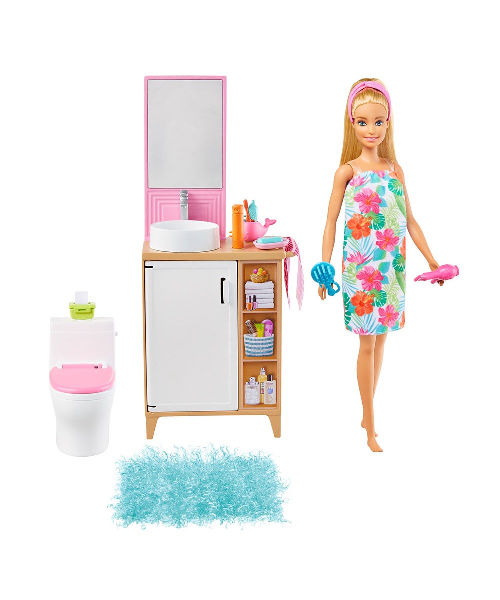 Breadcrumbut, Barbie, Barbie Bebek ve Oda Oyun Setleri GTD87 GRG87 Banyo