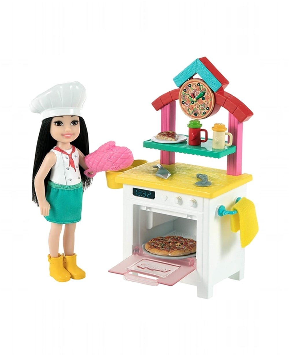 Breadcrumbut, Barbie, Barbie Chelsea Meslekleri Öğreniyor Bebek ve Oyun Setleri Serisi GTR88 GTN63 Pizza Şefi