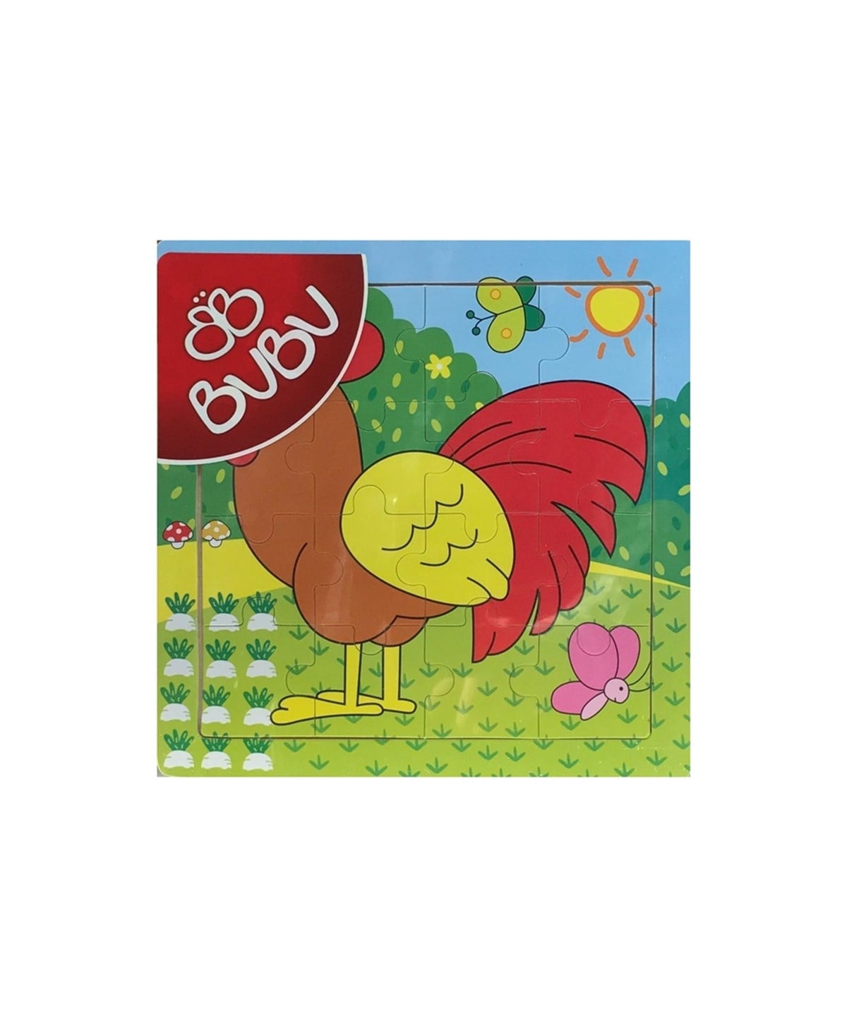 Breadcrumbut, BuBu, BuBu Ahşap Puzzle 16Parça 20x20cm AP0004 56620 Tavuk