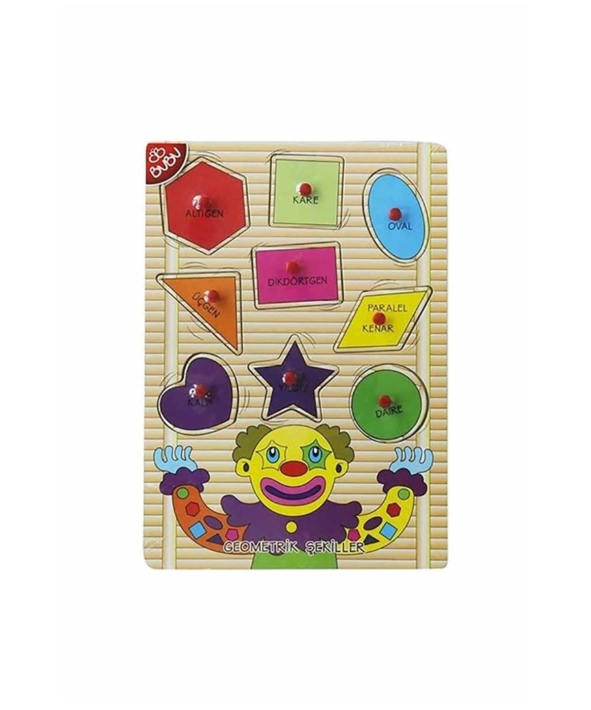 Breadcrumbut, BuBu, BuBu Ahşap Puzzle Palyaço Geometrik Şekiller BUBU-AP0069