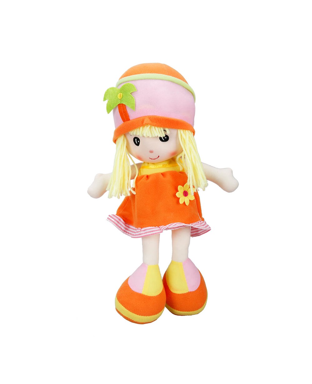 Breadcrumbut, Sunman, Çiçekli Elbiseli Ece Bebek 35 cm 11393 Turuncu