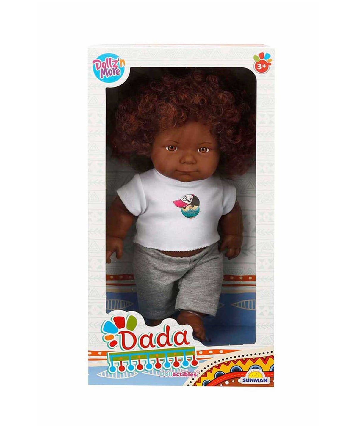 Breadcrumbut, Sunman, Dollz n More Dada Kıvırcık Saçlı Bebek 35 cm 35306 Gri Eşofman