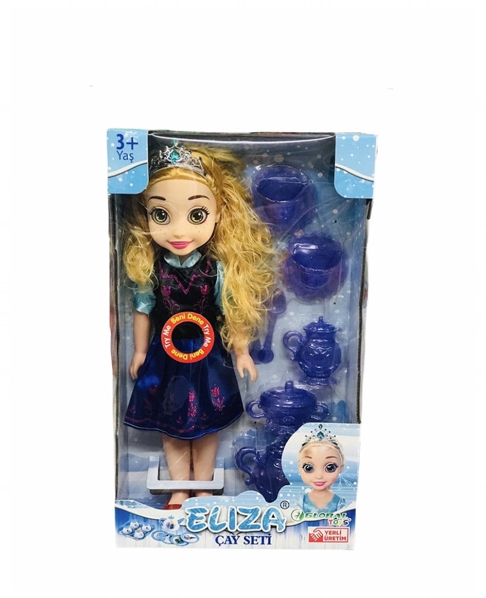 Breadcrumbut, Global Toys, Eliza Çay Seti Seti 00538 Sarı Saçlı Mavi Siyah Elbiseli