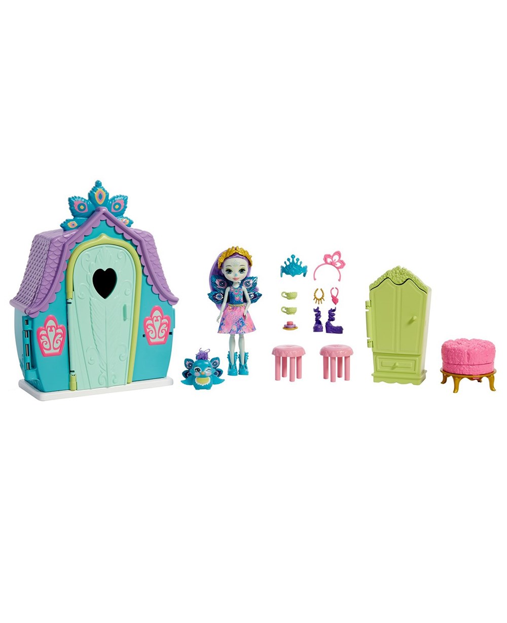 Breadcrumbut, Enchantimals, Enchantimals Kulübe Oyun Setleri Bree Bunny GYN59 GYN61 Patter Peacock ve Flap