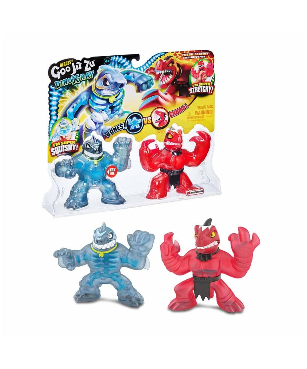 Breadcrumbut, Goojitzu, Goojitzu 2’li Figür Dino X Ray GJT25000 28458 Fossil Faceoff