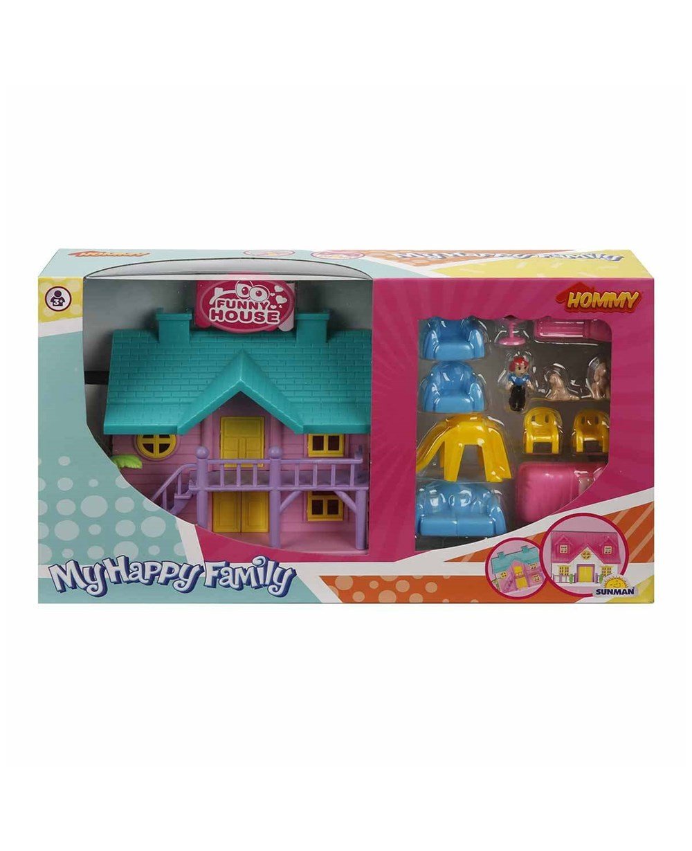 Breadcrumbut, Sunman, Hommy 2 Katlı Ev Oyun Seti Villa 20814 Mavi Çatı