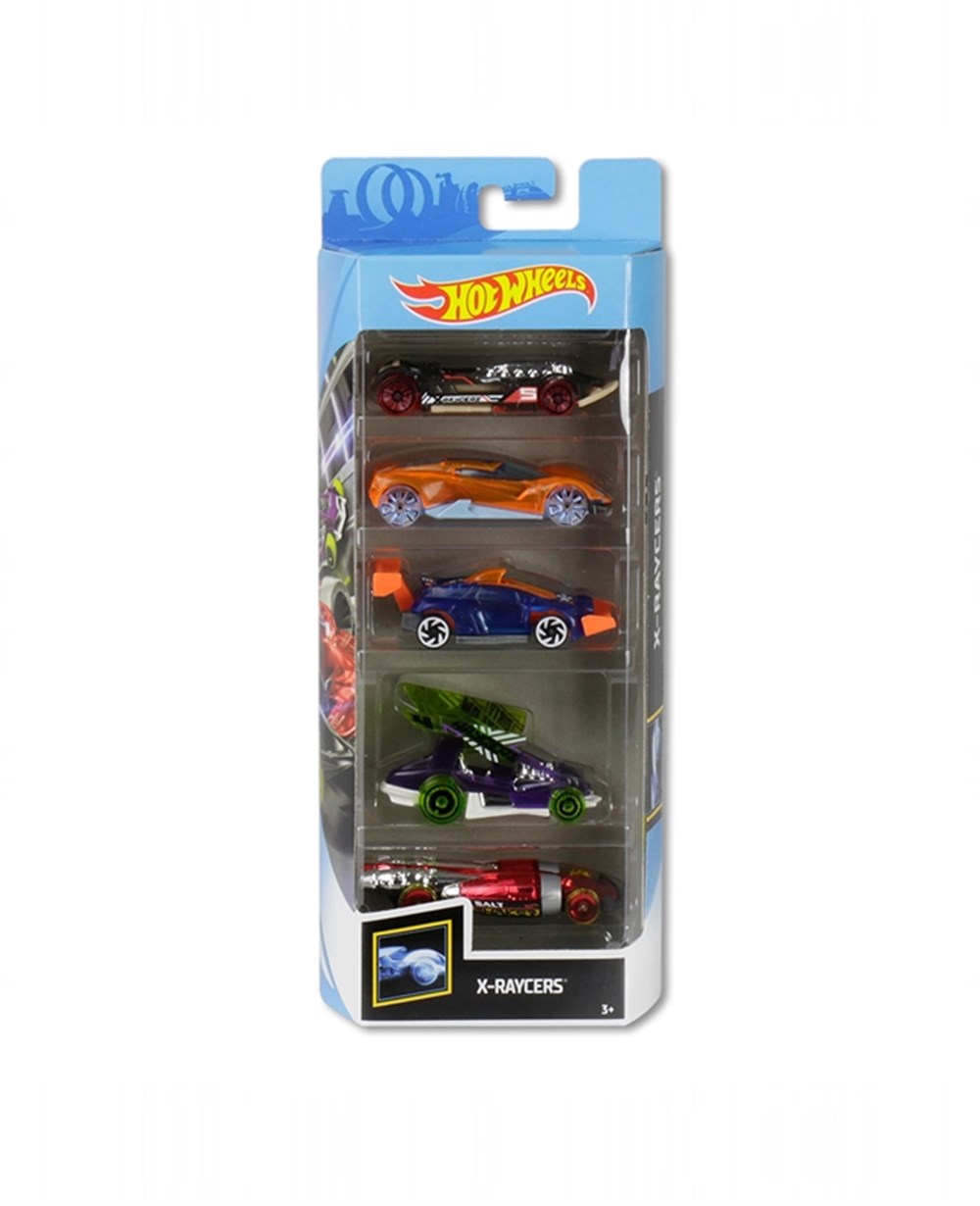 Breadcrumbut, Hot Wheels, Hot Wheels 5'li Araba Seti 01806 GGP59 X-Raycers