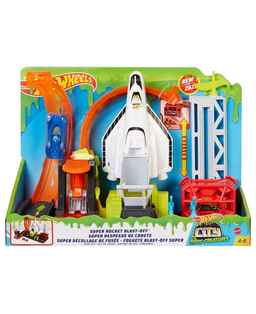 Breadcrumbut, Hot Wheels, Hot Wheels Tekerlekli Yarış Dünyası Oyun Seti FNB15 GTT75 Süper Roket Fırlatıcı