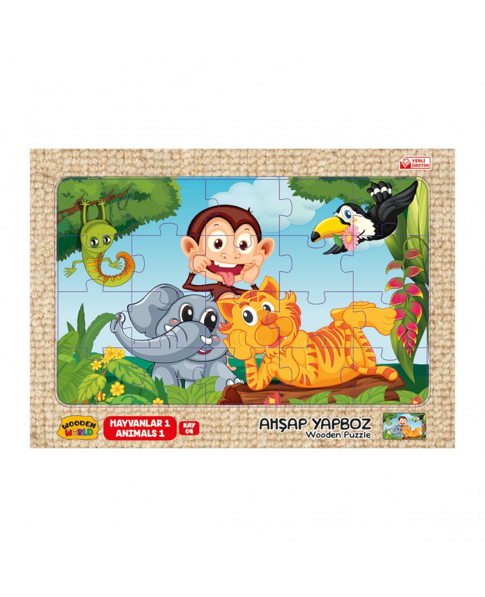 Breadcrumbut, Kumtoys, Kumtoys RDK5330 Ahşap Yapboz 24x34 53305 Hayvanlar 1 KAY-04