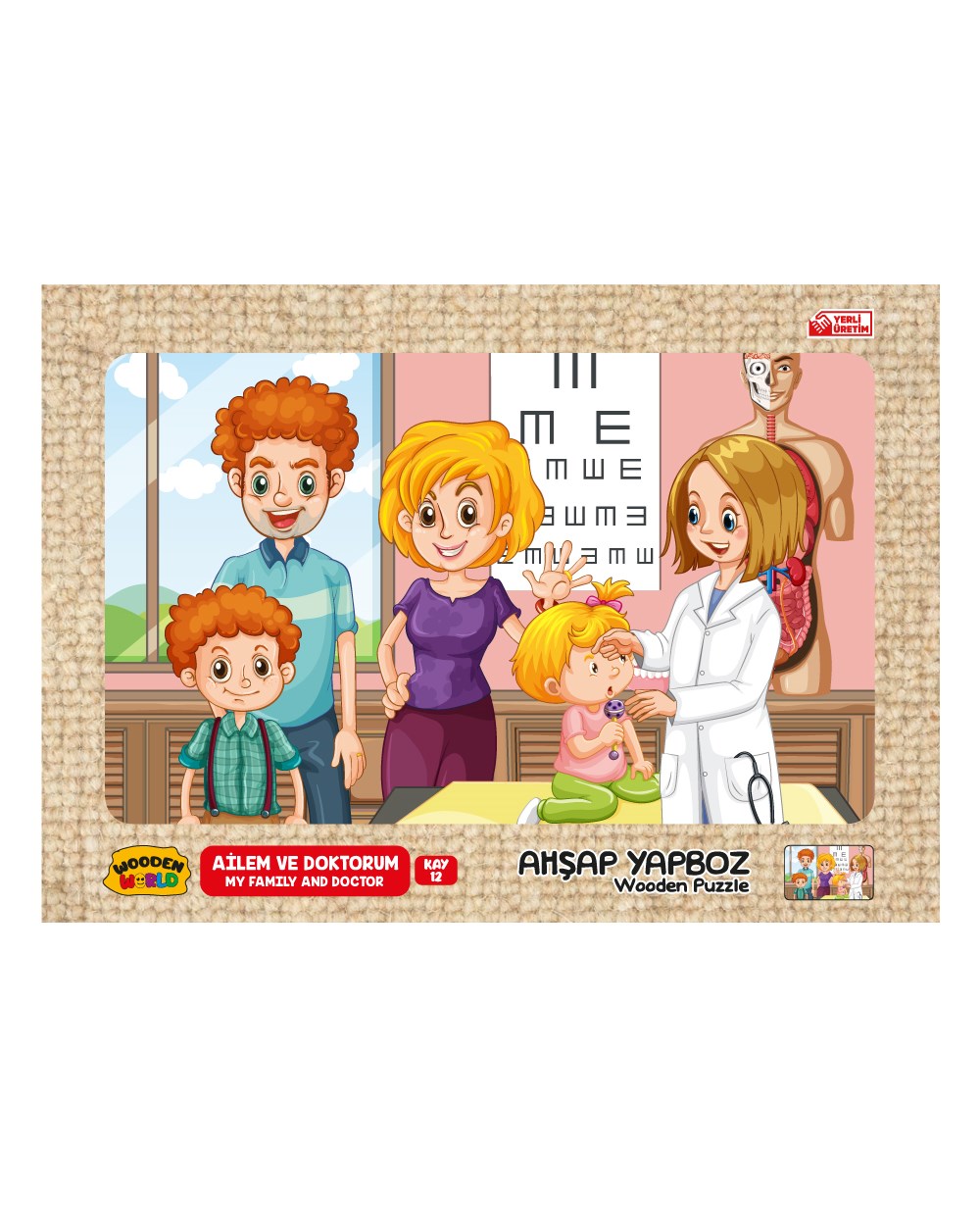 Breadcrumbut, Kumtoys, Kumtoys RDK5330 Ahşap Yapboz 24x34 53305 Ailem ve Doktorum KAY-12