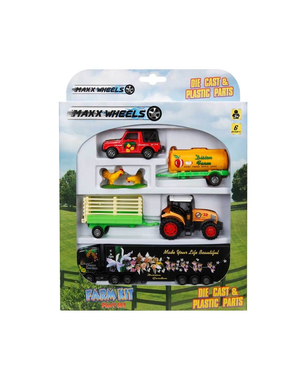 Breadcrumbut, Sunman, Maxx Wheels Araçlı Çiftlik Seti 94039 Kırmızı Araba