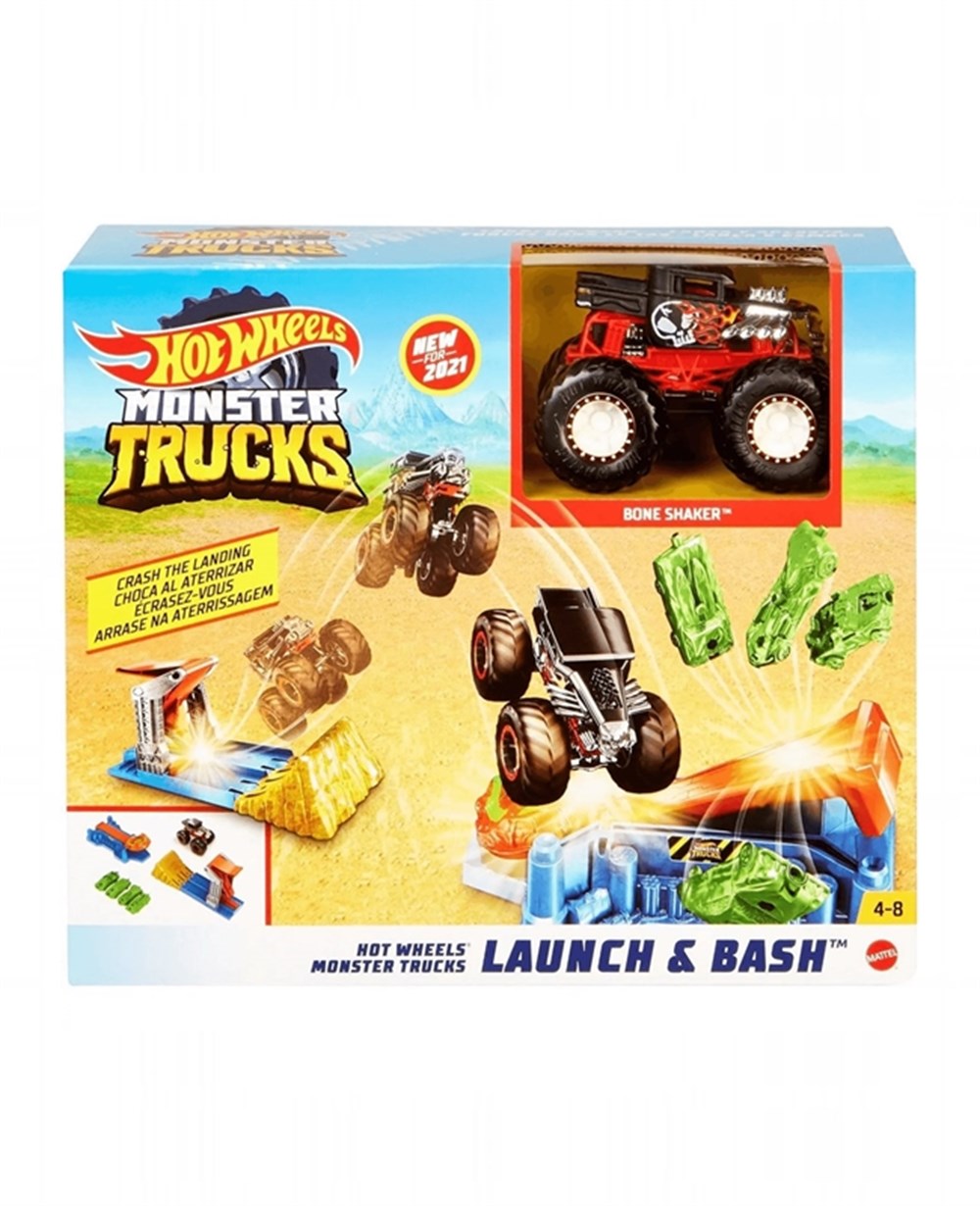 Breadcrumbut, Hot Wheels, Monster Trucks Fırlat ve Çarpış Oyun Seti GVK08