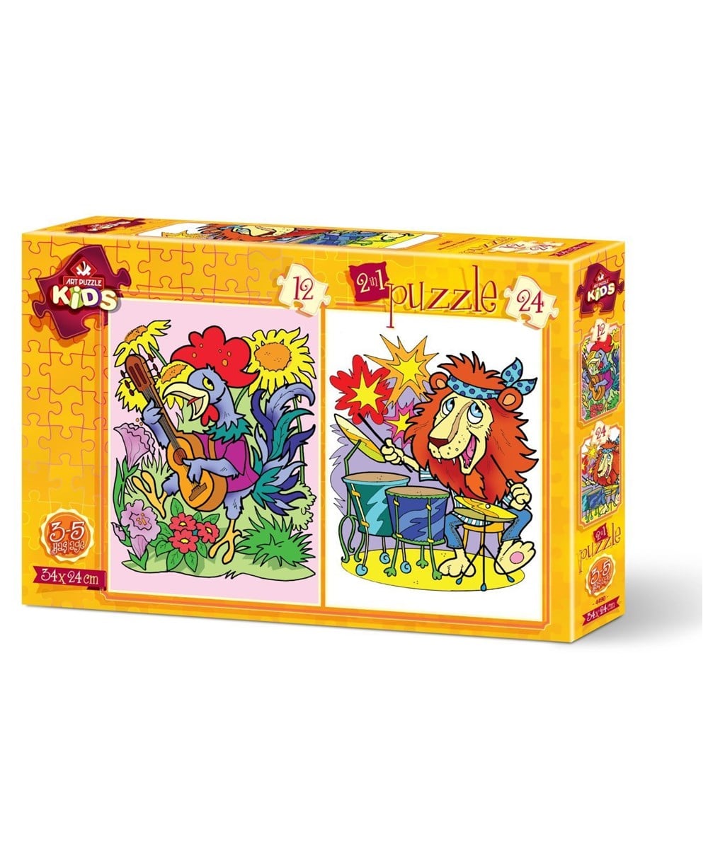 Breadcrumbut, ART PUZZLE, MÜZİSYEN HAYVANLAR - 12+24 PARÇA