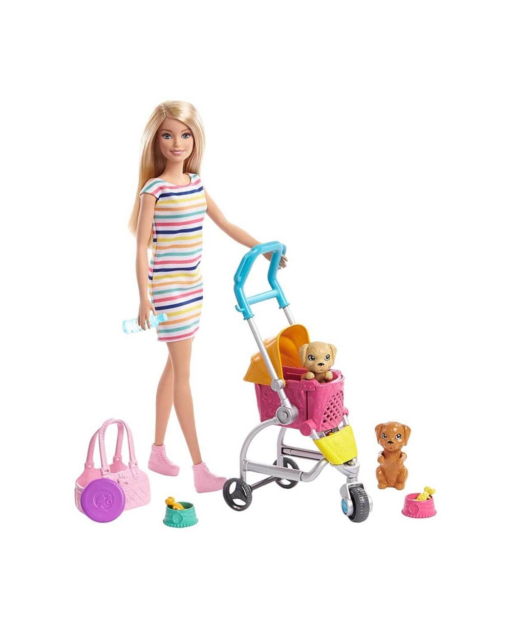 Breadcrumbut, Barbie, Orjinal Barbie ve Köpekleri Geziyor Oyun Seti GHV91 GHV92 Sarışın