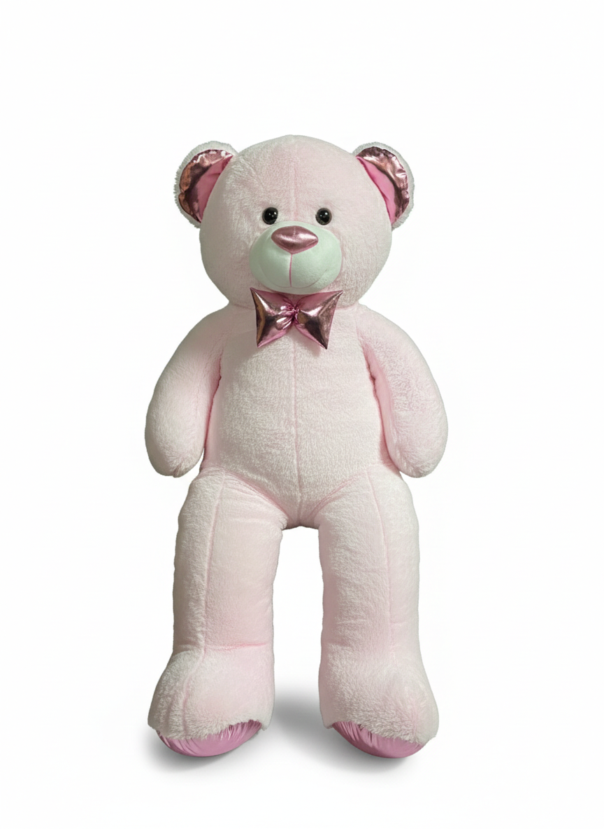 Breadcrumbut, Sunman, Parlak Papyonlu Peluş Ayı 100 cm 27105 Pembe