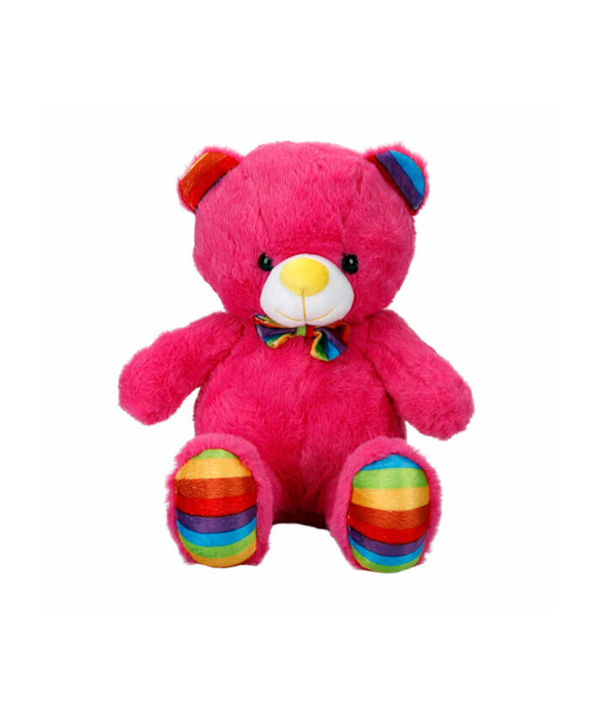 Breadcrumbut, Sunman, Puffy Friends Oturan Kurdeleli Renkli Peluş Ayı 30 cm 29626 Pembe