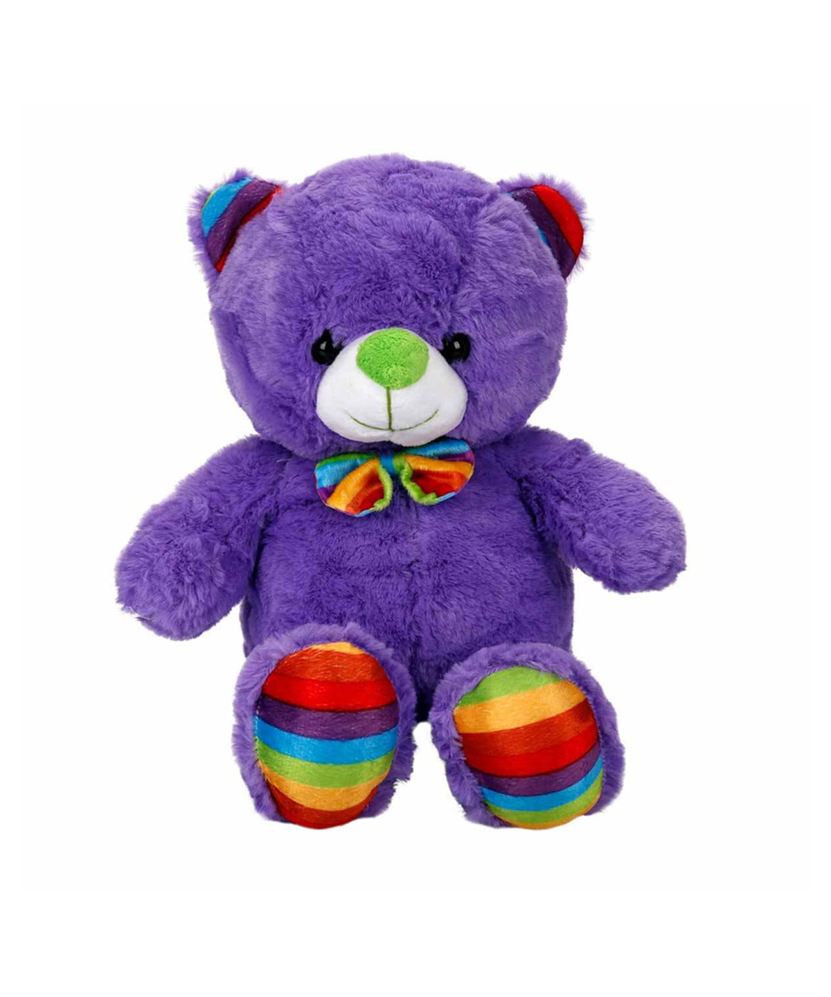 Breadcrumbut, Sunman, Puffy Friends Oturan Kurdeleli Renkli Peluş Ayı 30 cm 29626 Mor